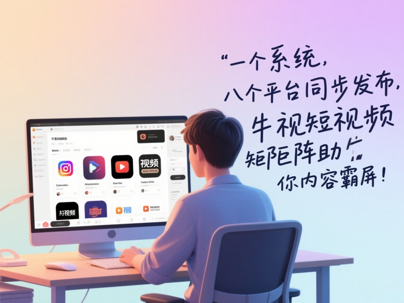 一个系统，八个平台同步发布，牛视短视频矩阵助你内容霸屏！ 